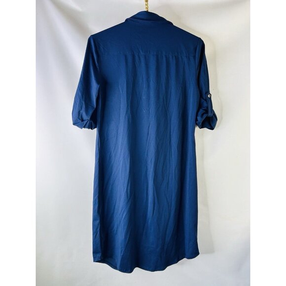 J. McLaughlin Catalina Cloth Button Front Roll Sleeve Shirt Dress - Picture 7 of 7